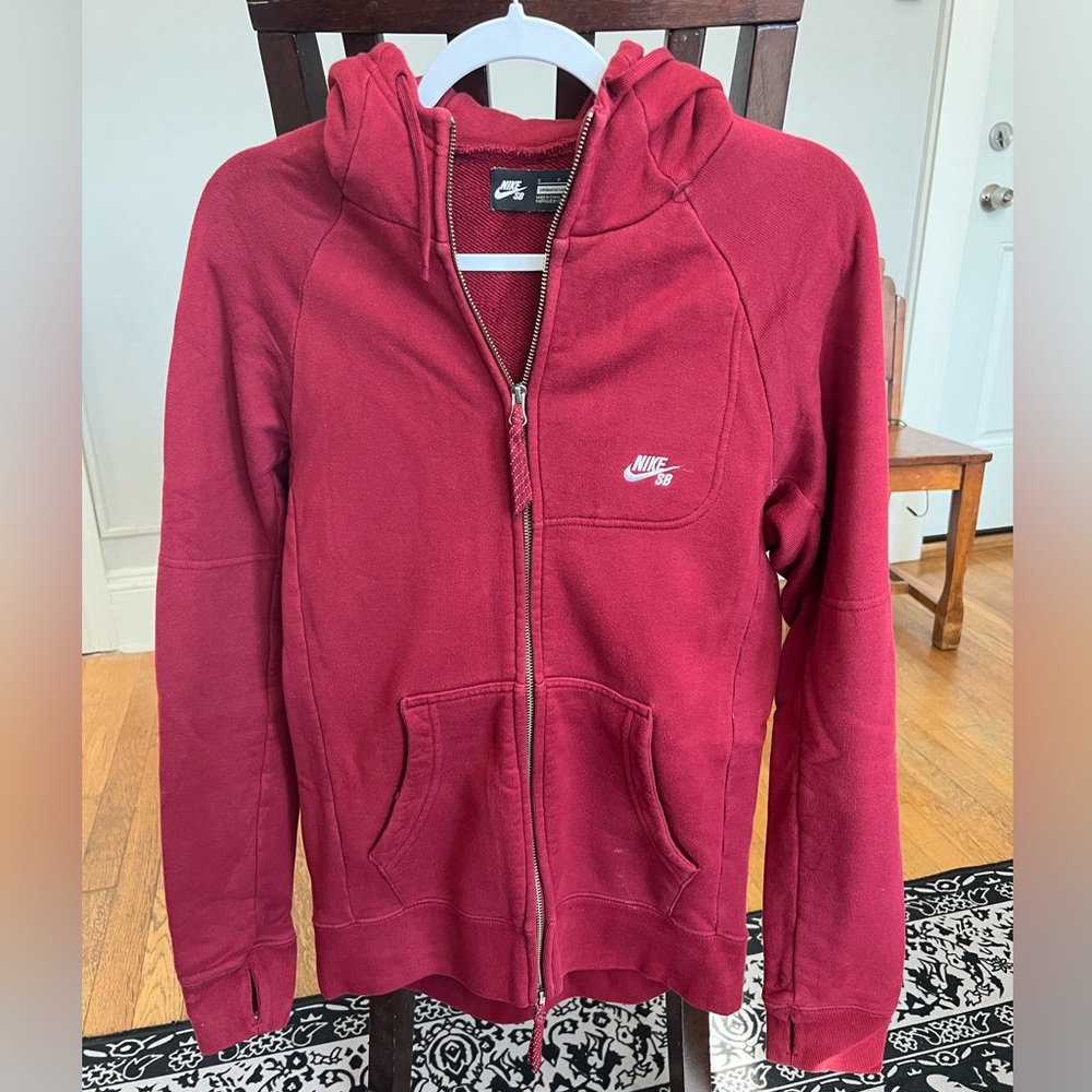 Nike SB red/maroon zip up hoodie